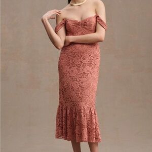 BHLDN Terracotta Lace Midi Dress